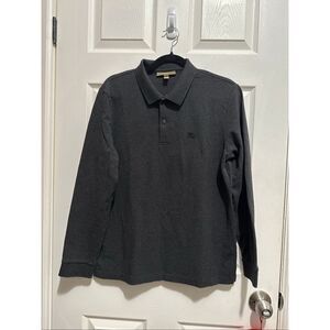 Burberry men’s pique-polo long sleeve shirt Large